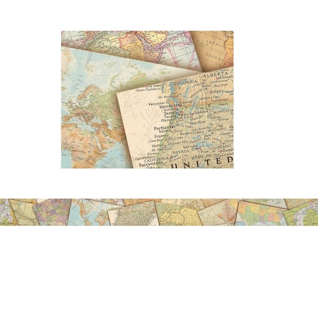Teacher Created Resources Travel the Map Straight Border Trim, 35 Feet/Pack, PK6 TCR8639